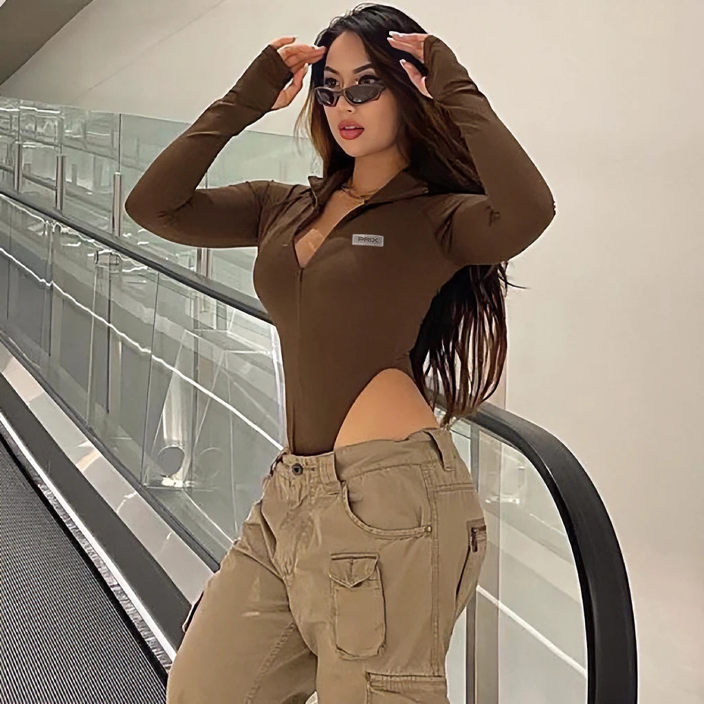 Lygens Causal Long Sleeve Zipper Slim Fit Shirt Daily Autumn Winter Streetwear Party Basic Fashion Tops Women Wholesale Clothes