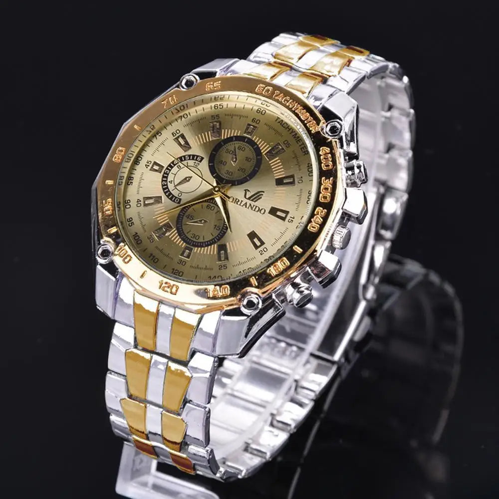 Men Watches Quartz Silver-gold Stainless Steel Wristwatch Male Clock Classic Dress Business Relojes Saati Masculino Relogio