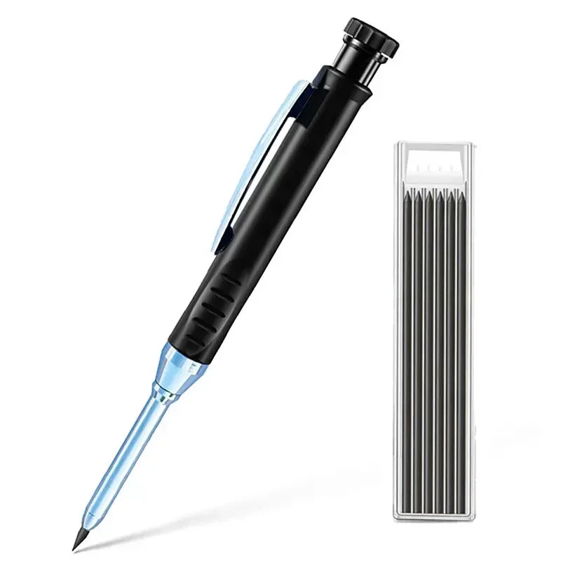 2.8mm Solid Carpenter Mechanical Pencil with Sharpener for Woodworking Construction Long Head Carpenter Pencil Stationery Supply