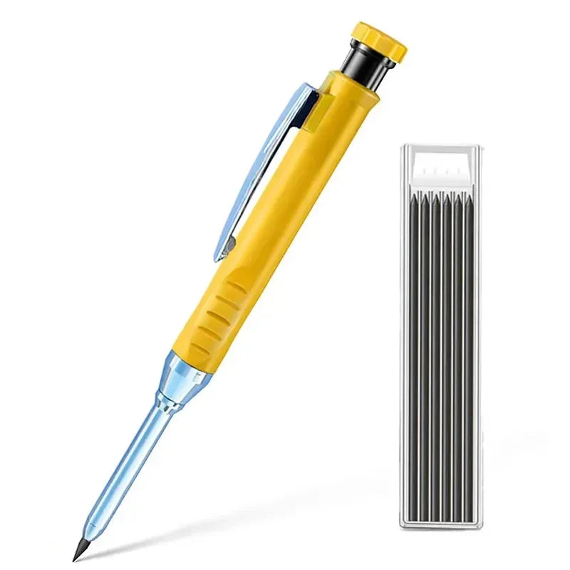 2.8mm Solid Carpenter Mechanical Pencil with Sharpener for Woodworking Construction Long Head Carpenter Pencil Stationery Supply