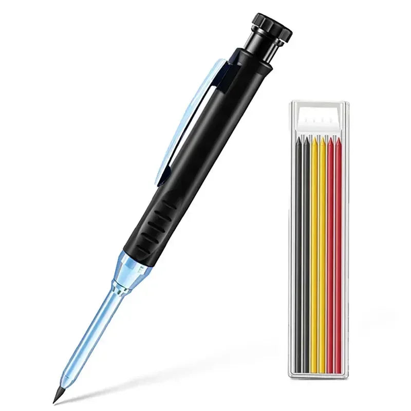 2.8mm Solid Carpenter Mechanical Pencil with Sharpener for Woodworking Construction Long Head Carpenter Pencil Stationery Supply