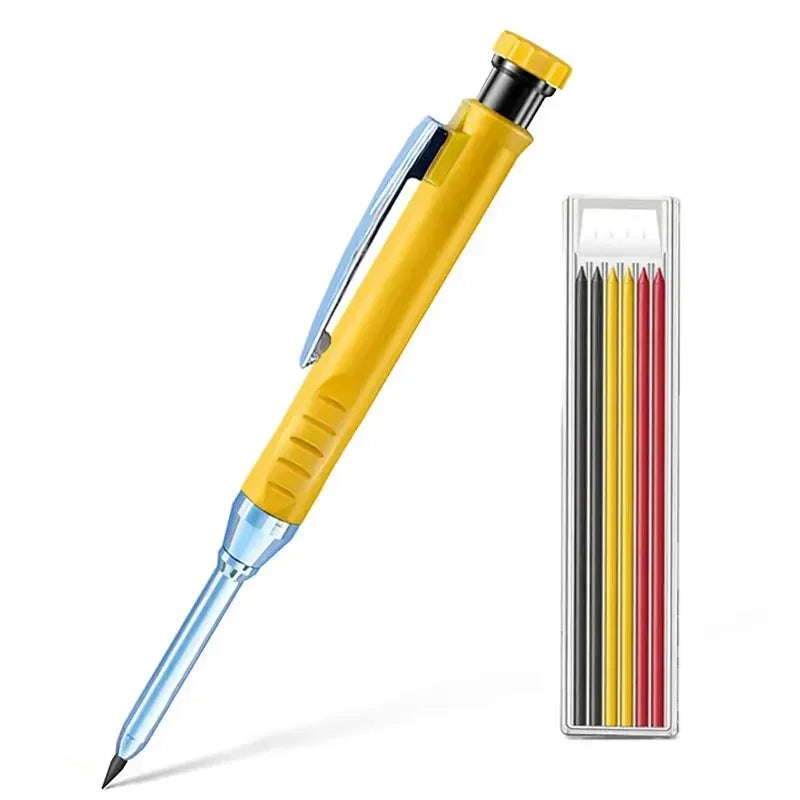 2.8mm Solid Carpenter Mechanical Pencil with Sharpener for Woodworking Construction Long Head Carpenter Pencil Stationery Supply