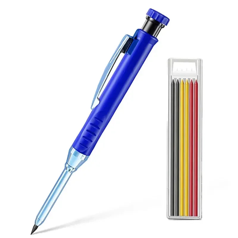 2.8mm Solid Carpenter Mechanical Pencil with Sharpener for Woodworking Construction Long Head Carpenter Pencil Stationery Supply