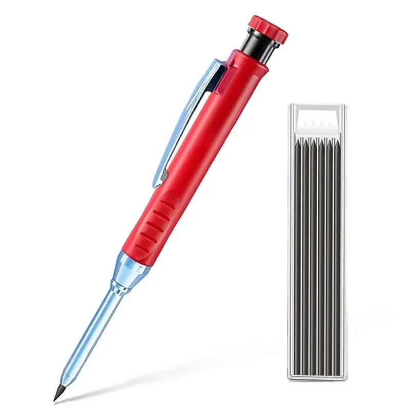 2.8mm Solid Carpenter Mechanical Pencil with Sharpener for Woodworking Construction Long Head Carpenter Pencil Stationery Supply