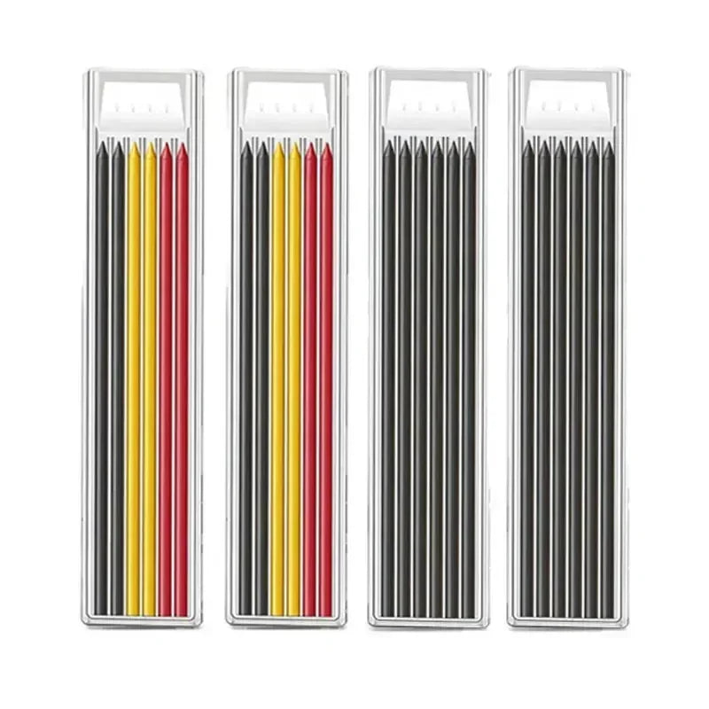 2.8mm Solid Carpenter Mechanical Pencil with Sharpener for Woodworking Construction Long Head Carpenter Pencil Stationery Supply