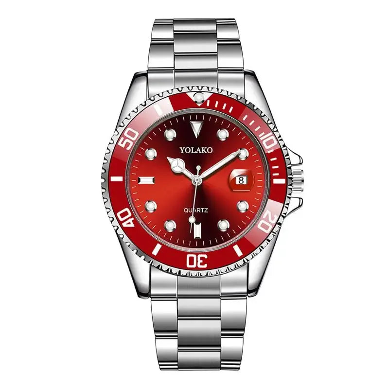 2022 Luxury Classic Men Watches Men Fashion Military Sport Watches YOLAKO Stainless Steel Date Analog Quartz Watch Reloj Hombre