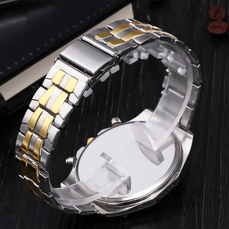 Men Watches Quartz Silver-gold Stainless Steel Wristwatch Male Clock Classic Dress Business Relojes Saati Masculino Relogio