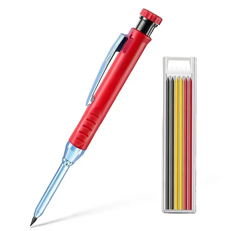 2.8mm Solid Carpenter Mechanical Pencil with Sharpener for Woodworking Construction Long Head Carpenter Pencil Stationery Supply