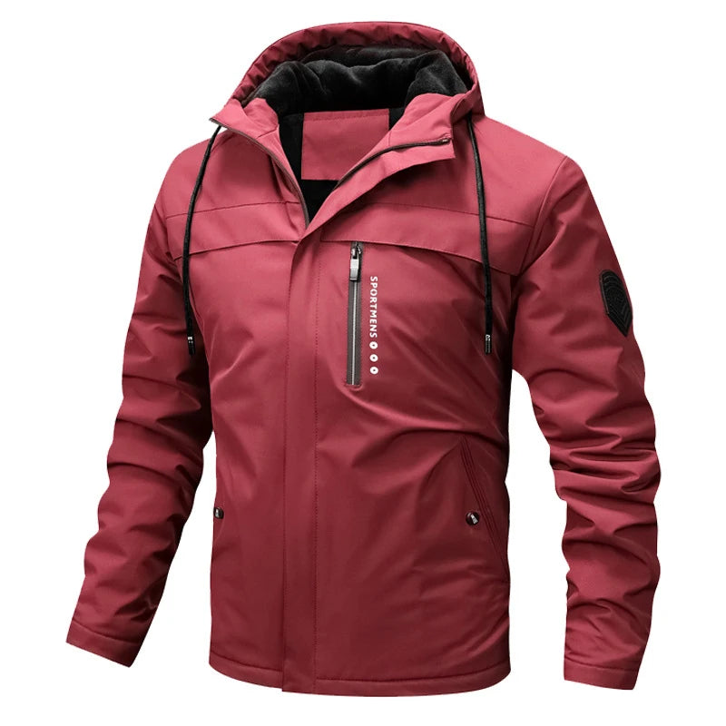 Winter Men's Warm Padded Jackets Fashion Men Fleece Lined Thermal Hooded Coats Men Mountain Ski Windbreaker Jackets Clothing