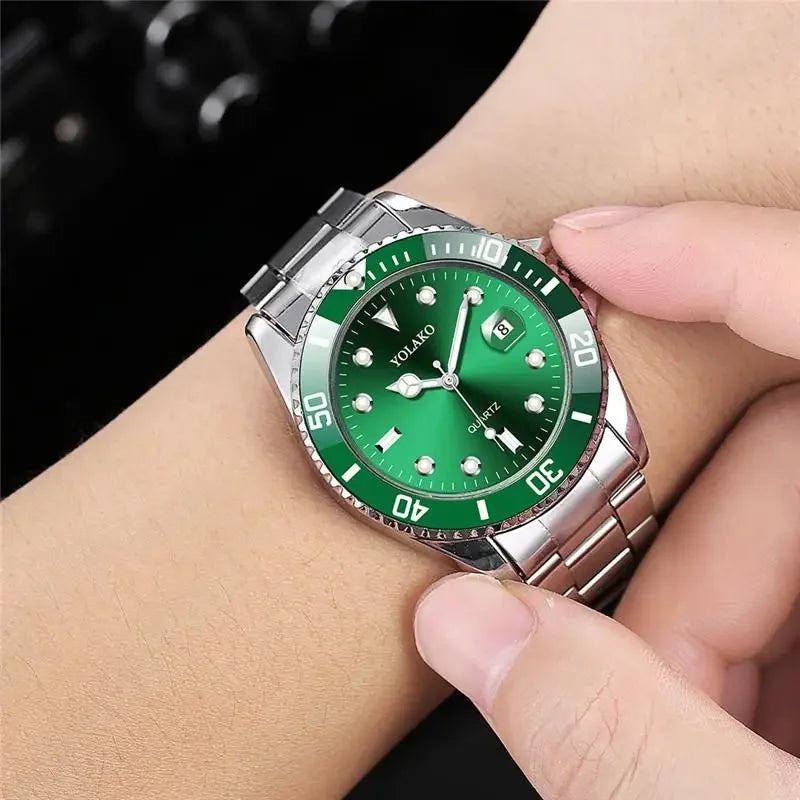 2022 Luxury Classic Men Watches Men Fashion Military Sport Watches YOLAKO Stainless Steel Date Analog Quartz Watch Reloj Hombre